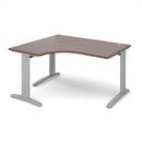 Dams TR10 Deluxe ergonomic desk in walnut wood finish with sleek modern design and spacious workspace.