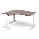 Dams TR10 Deluxe ergonomic walnut desk with sleek wooden surface and modern design, suitable for home or office workspace.