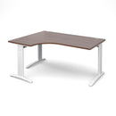 Dams TR10 Deluxe ergonomic walnut desk with sleek wooden surface and modern design, suitable for home or office workspace.