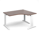 Dams TR10 Deluxe ergonomic walnut desk with sleek wood surface and modern design, ideal for home or office workspace.