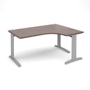 Dams TR10 Deluxe Walnut Ergonomic Desk with sleek wooden surface and modern design, ideal for workspace comfort and style.