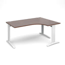 Dams TR10 Deluxe ergonomic walnut desk with sleek wooden surface and modern design, ideal for home or office workspace.