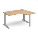 Dams TR10 ergonomic oak desk with sleek wooden surface and modern design, ideal for a contemporary workspace.