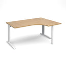 Dams TR10 ergonomic oak desk with sleek wooden surface and modern design, suitable for office or home workspace.