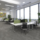 Dams TR10 ergonomic oak desk with spacious work surface and modern design, shown in a well-lit office setting.