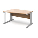 Dams Vivo Wave Desk in beech wood finish showing smooth curved edges and spacious work surface.