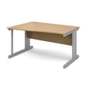 Dams Vivo Wave Desk in oak wood finish with curved design and sleek surface for modern home office or workspace setup.