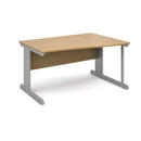Dams Vivo Wave Desk in oak wood with a sleek, curved design and smooth surface for modern workspace setup.