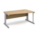 Vivo Wave Desk in oak wood with smooth curves and modern design, featuring a spacious work surface and sleek finish by Dams.