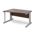 Dams Vivo Wave Walnut desk with sleek wooden surface and modern design, showing the natural walnut finish and smooth curves.
