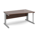 Dams Vivo Wave Desk in Walnut with sleek, curved wood design and modern office setup.