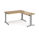 Dams TR10 Desk with Return in oak wood, featuring a modern workspace design and sturdy construction.