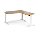 Dams TR10 desk with return in oak finish, modern office furniture with clean lines and spacious work surface.