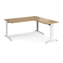 Dams TR10 desk with return in oak wood finish, featuring a spacious workspace and modern design for home or office.