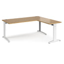 Dams TR10 Desk with Return in oak wood, featuring a modern workspace with clean lines and spacious surface.
