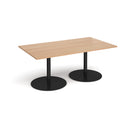 Eternal rectangular boardroom table by Dams with beech finish and brushed steel legs, ideal for professional office meetings