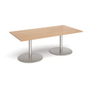 Dams Eternal rectangular boardroom table in beech wood with brushed steel legs, 1800mm length, modern office furniture.