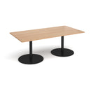 Dams Eternal rectangular boardroom table with beech wood surface and brushed steel legs, 1800mm length for professional meetings.