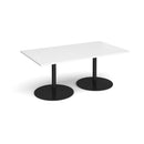 White Dams Eternal rectangular boardroom table with brushed steel finish, showing a sleek, modern office furniture design.