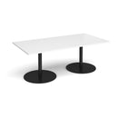 Dams Eternal rectangular boardroom table in white with a brushed steel finish, designed for professional office meeting spaces.