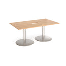 Dams Eternal rectangular boardroom table with beech finish and central cut-out, designed for professional conference rooms.