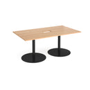 Dams Eternal rectangular boardroom table with central cut-out, made of beech wood, showing a sleek, modern office conference table.