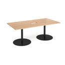 Dams Eternal rectangular boardroom table with central cut-out in beech wood, designed for professional conference rooms.