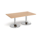 Dams Beech Trumpet Base Rectangular Boardroom Table with sleek surface and sturdy base, ideal for professional office settings.