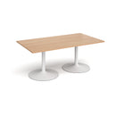 Dams Trumpet Base Rectangular Boardroom Table in Beech wood with sleek, modern design, suitable for office conference rooms.