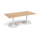 Dams rectangular beech boardroom table with trumpet base, ideal for conference or office meeting rooms.