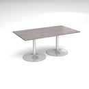 Dams Trumpet Base rectangular boardroom table in grey oak finish, showcasing sleek modern design and sturdy construction.
