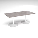 Dams Trumpet Base Rectangular Boardroom Table in Grey Oak wood finish, featuring a sleek, modern design for professional conference rooms.