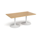 Dams Trumpet Base Rectangular Boardroom Table in oak wood with sleek design and sturdy construction for conference rooms.