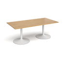 Dams Trumpet Base rectangular boardroom table in oak wood with sleek design and sturdy construction, ideal for office conference rooms.