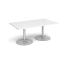 Dams Trumpet Base rectangular white boardroom table with sleek modern design, ideal for conference and meeting rooms.