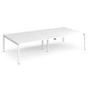 White Dams Adapt Double Back to Back Desks, 800mm deep, showing the sleek, modern office workstation with ample workspace.