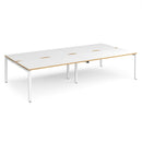 Dams Adapt double back-to-back desks, 800mm deep, with white and oak finish, shown in a modern office setting