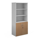 Dams Duo Combination Unit with open top in white and beech finish, featuring storage compartments and a modern design.