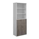 Dams Duo Combination Unit with open top in white and grey oak finish, showcasing a modern storage solution with open shelving.