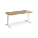 Dams Elev8 Touch Straight Sit-Stand Desk in oak white finish, 1600mm length with adjustable height for ergonomic workspace.