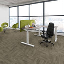 Dams Elev8 Touch Straight Sit-Stand Desk in 1600mm with adjustable height and sleek design for ergonomic workspace setup.
