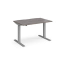 Dams Elev8 Mono straight sit-stand desk in 1200mm size with adjustable height and black finish.