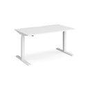 White Dams Elev8 Mono straight sit-stand desk with 1400mm surface, adjustable height and modern design.