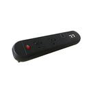 Dams Chroma Clip-On Power Module with UK sockets, twin USB fast charge, and RJ45 sockets for versatile power and data connectivity.