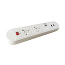 Dams Chroma Clip-On Power Module with UK sockets, twin USB fast charge ports, and RJ45 Ethernet sockets in white