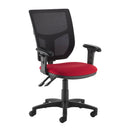 Dams Altino 2 Lever High Mesh Back Operators Chair with red height-adjustable arms and ergonomic design.