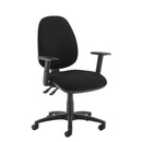 Dams black Jota high-back operator's chair with no arms, ergonomic design, and adjustable features, suitable for office use.