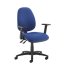 Black Dams Jota high-back operator's chair with no arms, ergonomic design and adjustable features for comfortable office seating.