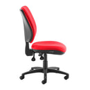 Dams Senza high back operators chair with ergonomic design, black upholstery, and adjustable armrests for office comfort.