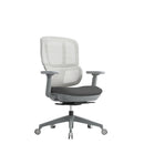 Dams Shelby mesh back operator chair with fabric seat and adjustable armrests, ideal for office or workspace comfort.